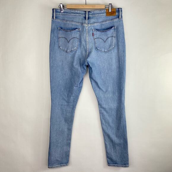 Levi's Women's High Rise Skinny Straight Leg Jeans Ripped Knees Studs Size 32 - Picture 10 of 12